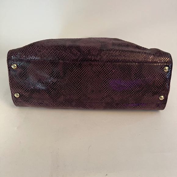 Michael Kors Purple Snake Skin Pattern Double Pocket Handbag - Picture 8 of 14